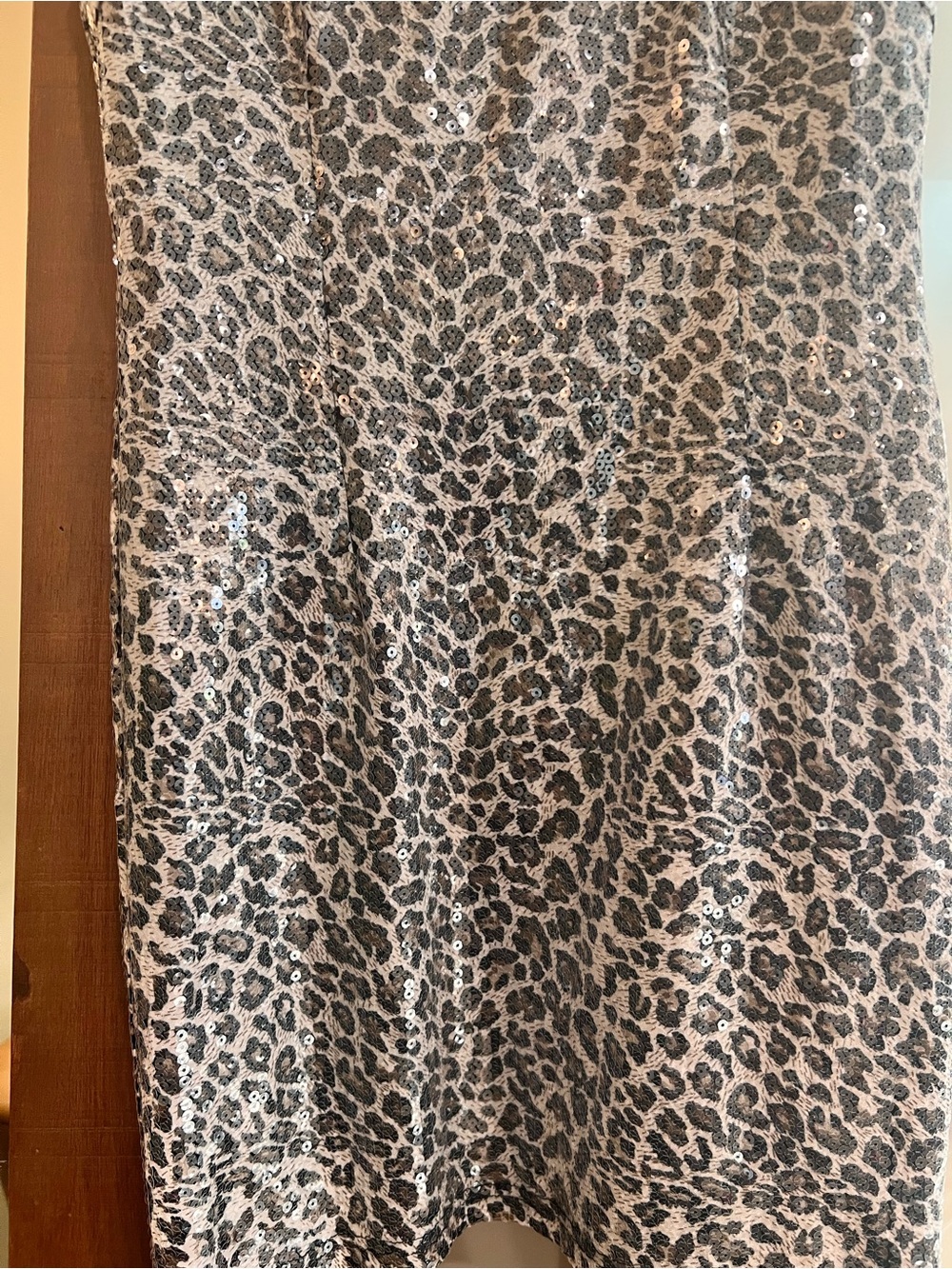 Aqua Silver Leopard Sequin Mini Dress - Picture 2 of 5